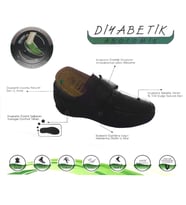İzderi Deri Diyabetik Anatomik Büyük Numara Erkek Ayakkabı (Siyah)