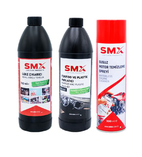 SMX ARAÇ BAKIM SETİ(GENEL TEMİZLİK TORPİDO PARLATICI-SUSUZ MOTOR TEMİZLEME