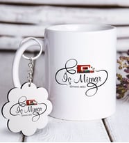 BK Gift Kişiye Özel Mesleki İç Mimar Beyaz Kupa ve Anahtarlık Hediye Seti-2 (Model 1)