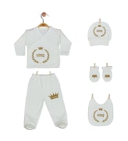 Pia Baby GL 2007 İsme Özel Taçlı Beşli Zıbın Set