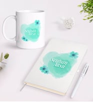 BK Gift Kişiye Özel Kadınlar Günü Tasarımlı Beyaz Defter Kalem ve Kupa Seti-10 (Model 1)