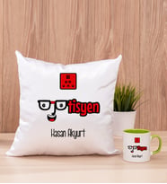 Optisyen Kare Yastık ve Yeşil Kupa Bardak