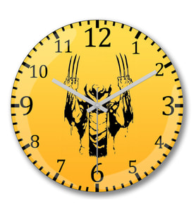 Wolverine X Men Duvar Saati Bombeli Gercek Cam