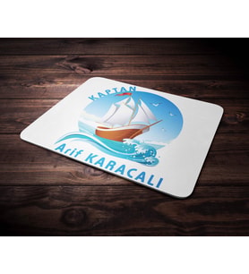 Kişiye Özel Kaptan Tasarımlı Mouse Pad (Renksiz)