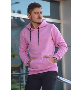Erkek Kapüşonlu Uzun Kollu Kanguru Cepli Sweatshirt 20Y-5200365-01 Pembe