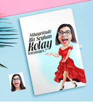 BK Gift Kişiye Özel Bayan Kolay Yetişmiyor Karikatürlü Beyaz Defter-1