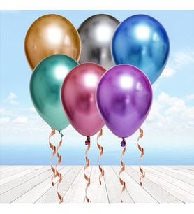 Metalik Parlak Krom Balon, 5 Adet - Çok Renkli  (STD)