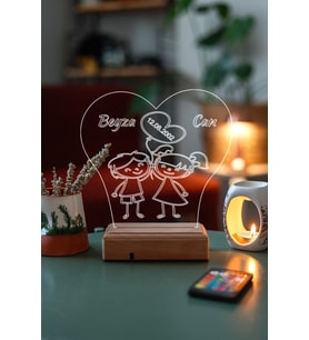 Sevgililer Günü Özel 3D Aşk Balonu Masaüstü Led Lamba