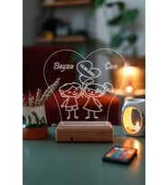 Sevgililer Günü Özel 3D Aşk Balonu Masaüstü Led Lamba