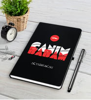 BK Gift Kişiye Özel Canım Babam Siyah Defter Kalem Seti-5