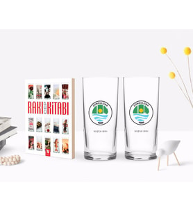 BK Gift Kişiye Özel Renkli Baskılı Zonguldak Tasarımlı Turistik İkili Rakı Bardağı ve Rakı Cep Kitabı Hediye Seti-1 (Model 1)