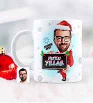 BK Gift Kişiye Özel Yılbaşı Temalı Bay Karikatürlü Beyaz Kupa Bardak - 1