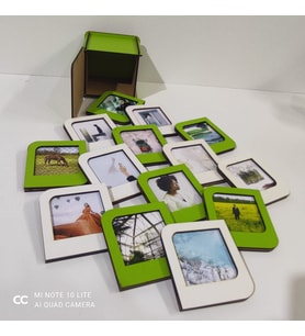 Kişiye Özel Polaroid Resim Çerçevesi  Yeşil Kutulu