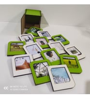 Kişiye Özel Polaroid Resim Çerçevesi  Yeşil Kutulu