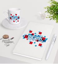 BK Gift Kişiye Özel İngilizce Öğretmeni Beyaz Defter Kalem Türk Kahvesi Fincanı Seti-12 (Model 1)