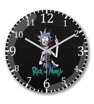 Rick And  Morty  Duvar Saati Bombeli Gercek Cam