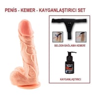 Lilitu Shop 18 cm Belden Bağlamalı Realistik Damarlı Vantuzlu Dildo Penis