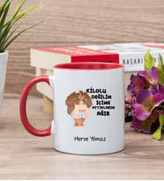 Kilolu Değilim İçime Attıklarım Ağır Kırmızı Kupa Bardak