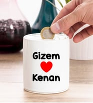 Sevgililere Özel İsim Yazılı Kişiye Özel Kumbara