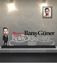 Kişiye Özel Patron Karikatürlü Kolay Yetişmiyor Ahşap Biblo Bay-6