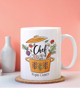 Kişiye Özel Chef - Şef Tasarımlı Beyaz Kupa