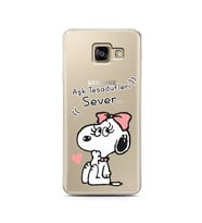 Snoopy Tasarımlı Süper Şeffaf Silikon Telefon Kılıfı Samsung A3 (2017)