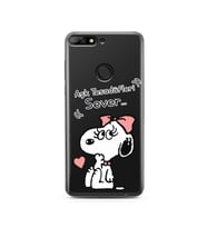 Snoopy Tasarımlı Süper Şeffaf Silikon Telefon Kılıfı Huawei Y7 2018