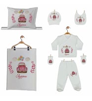 Pia Baby GL 2010 İsme Özel Arabalı Yastık Battaniye Zıbın Set