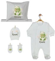 Pia Baby Gl 1924-04 İsme Özel Yastık Tulum Set