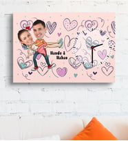 BK Gift Kişiye Özel Karikatür Ahşap Duvar Saati 45x31 Cm 3