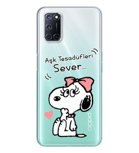 Snoopy Tasarımlı Süper Şeffaf Silikon Telefon Kılıfı Oppo A52-A72