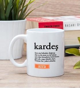 Kardeş Kelime Anlamı Beyaz Kupa Bardak