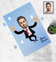 Kişiye Özel İş Adamı Tasarımlı Karikatür A3 130 Parça Puzzle Bay-1