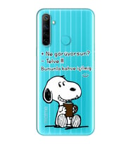 Snoopy Tasarımlı Süper Şeffaf Silikon Telefon Kılıfı Oppo Realmi 6i