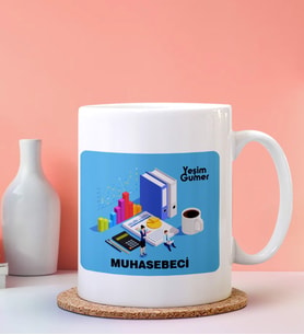 Kişiye Özel Muhasebeci Tasarımlı Beyaz Kupa