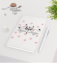 BK Gift Kişiye Özel Sevgililer Günü Beyaz Defter Kalem Seti-26