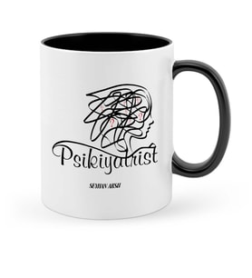 BK Gift Kişiye Özel Mesleki Psikiyatrist Siyah Kupa Bardak  2