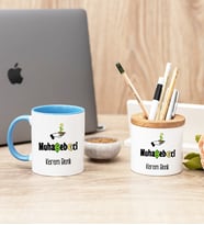 Muhasebeci Mavi Kupa Bardak Ve Kalemlik Hediye Seti