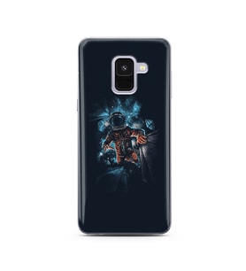 Uzay Boşluğu Tasarım Süper Şeffaf Silikon Telefon Kılıfı Samsung A8 (2018)  