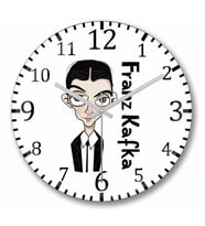 Franz Kafka  Duvar Saati Bombeli Gercek Cam