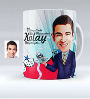 BK Gift Kişiye Özel Bay Muhasebeci Karikatürlü Beyaz Kupa Bardak  1