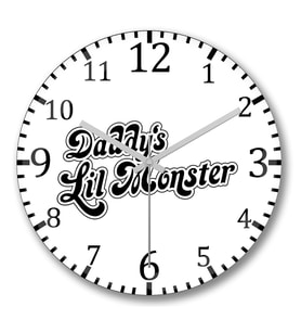 Daddy's Lil Monster Duvar Saati Bombeli Gercek Cam