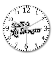 Daddy's Lil Monster Duvar Saati Bombeli Gercek Cam