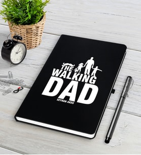 BK Gift Kişiye Özel The Walking Dad Siyah Defter Kalem Seti