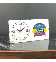 Süper Anne Hediye Ahşap Masa Saati
