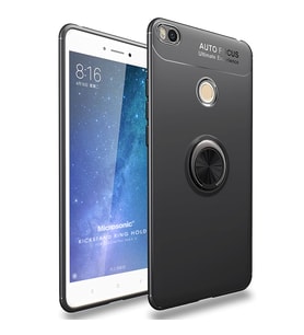 Microsonic Xiaomi Mi Max 2 Kılıf Kickstand Ring Holder Siyah