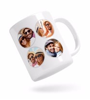 BK Gift Kişiye Özel Oval 4 Fotoğraflı Beyaz Kupa Bardak-1
