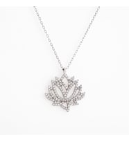Afrodit Silver Lotus Çiçeği Kadın Gümüş Kolye