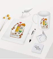 BK Gift Kişiye Özel Canım Öğretmenim Temalı Beyaz Defter Kalem Kupa Ayna Seti - 4
