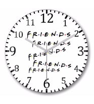 Friends Friends Friends Duvar Saati Bombeli Gercek Cam